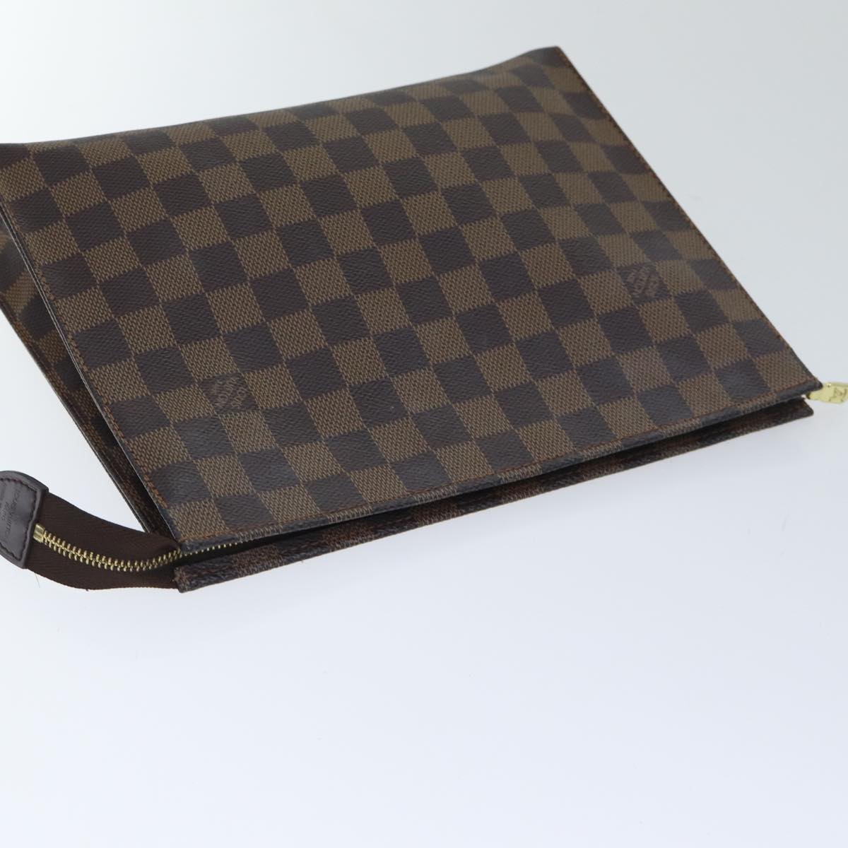 Louis Vuitton Poche Toilette, Brown, Canvas, clutch