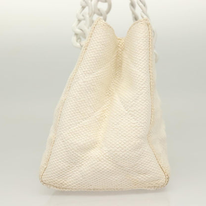 Chanel Logo CC, White, Canvas, shoulder