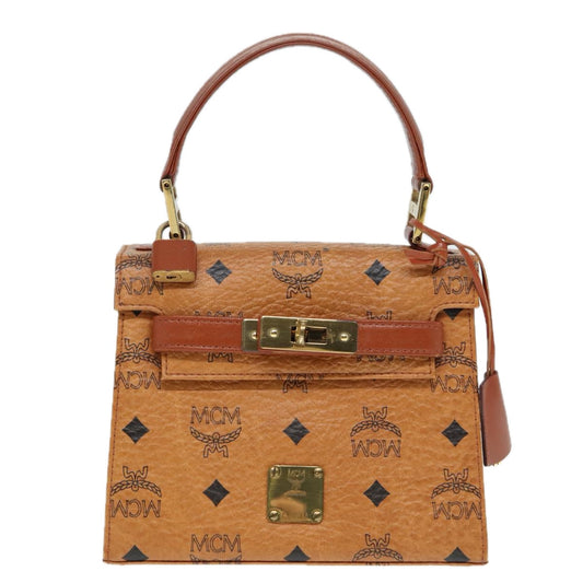 MCM Visetos, Brown, Leather, handbag