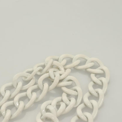 Chanel Logo CC, White, Canvas, shoulder