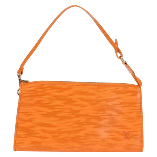 Louis Vuitton Pochette Accessoire, Orange, Leather, clutch