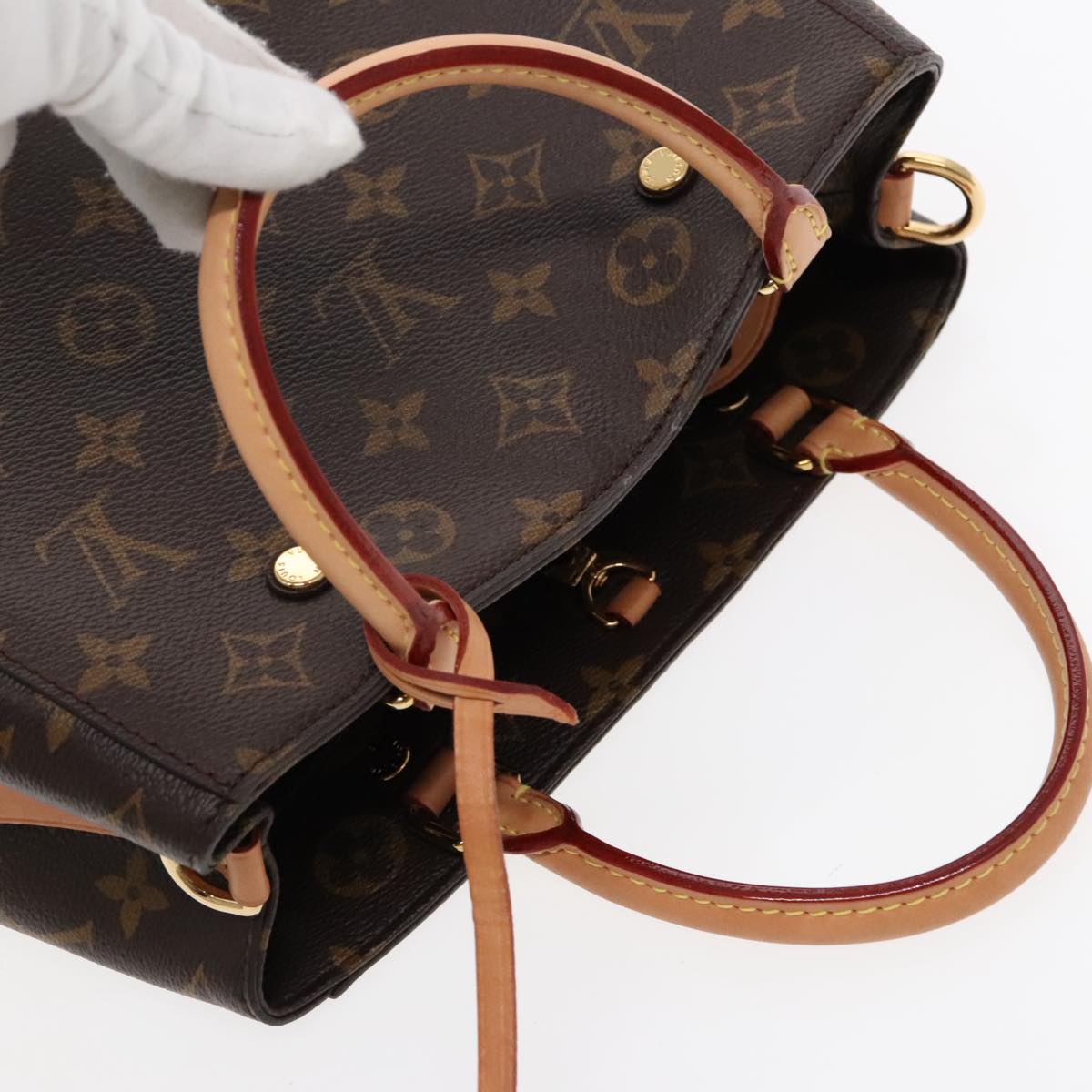 Louis Vuitton Montaigne, Brown, Canvas, handbag