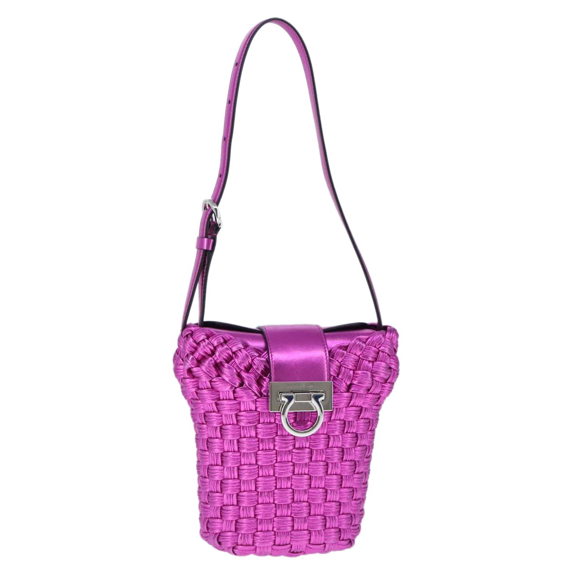 Salvatore Ferragamo Gancini, Purple, Leather, shoulder