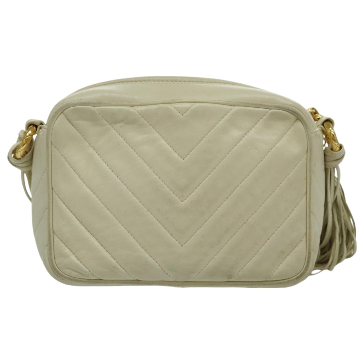 Chanel Camera, Beige, Leather, shoulder