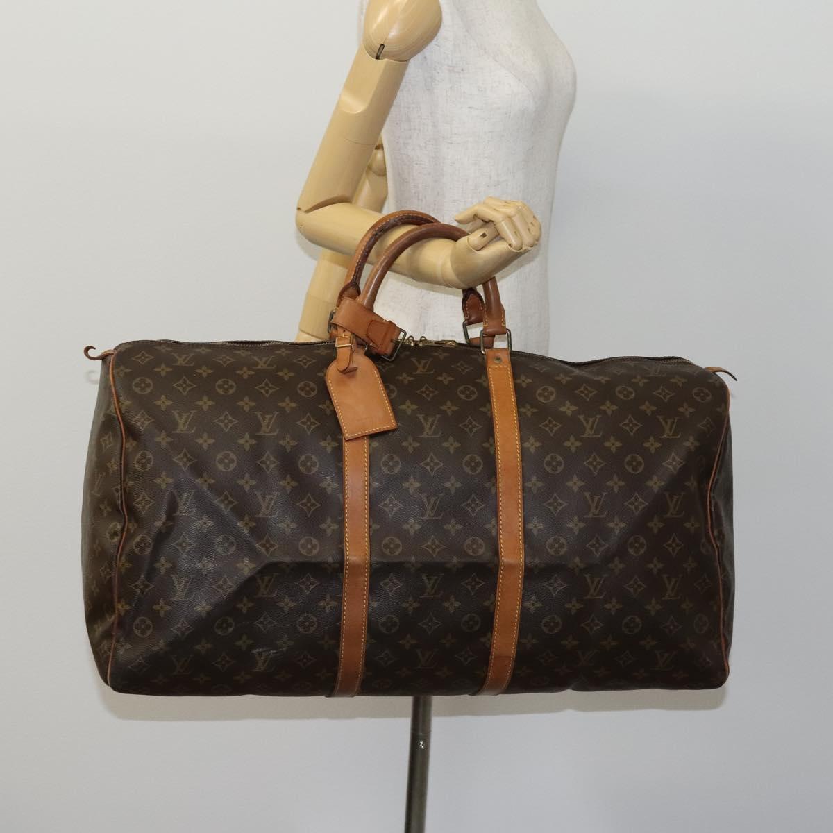 Louis Vuitton Keepall 60, Brown, Canvas, travel