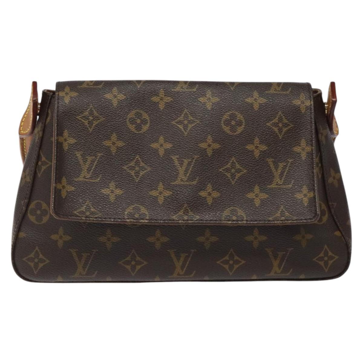 Louis Vuitton Mini looping, Brown, Canvas, shoulder