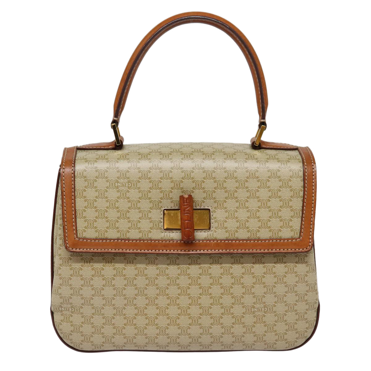 Céline Macadam, Beige, Canvas, handbag