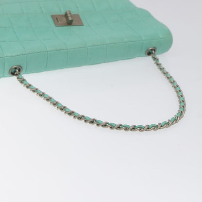 Chanel Chocolate bar, Blue, Leather, shoulder