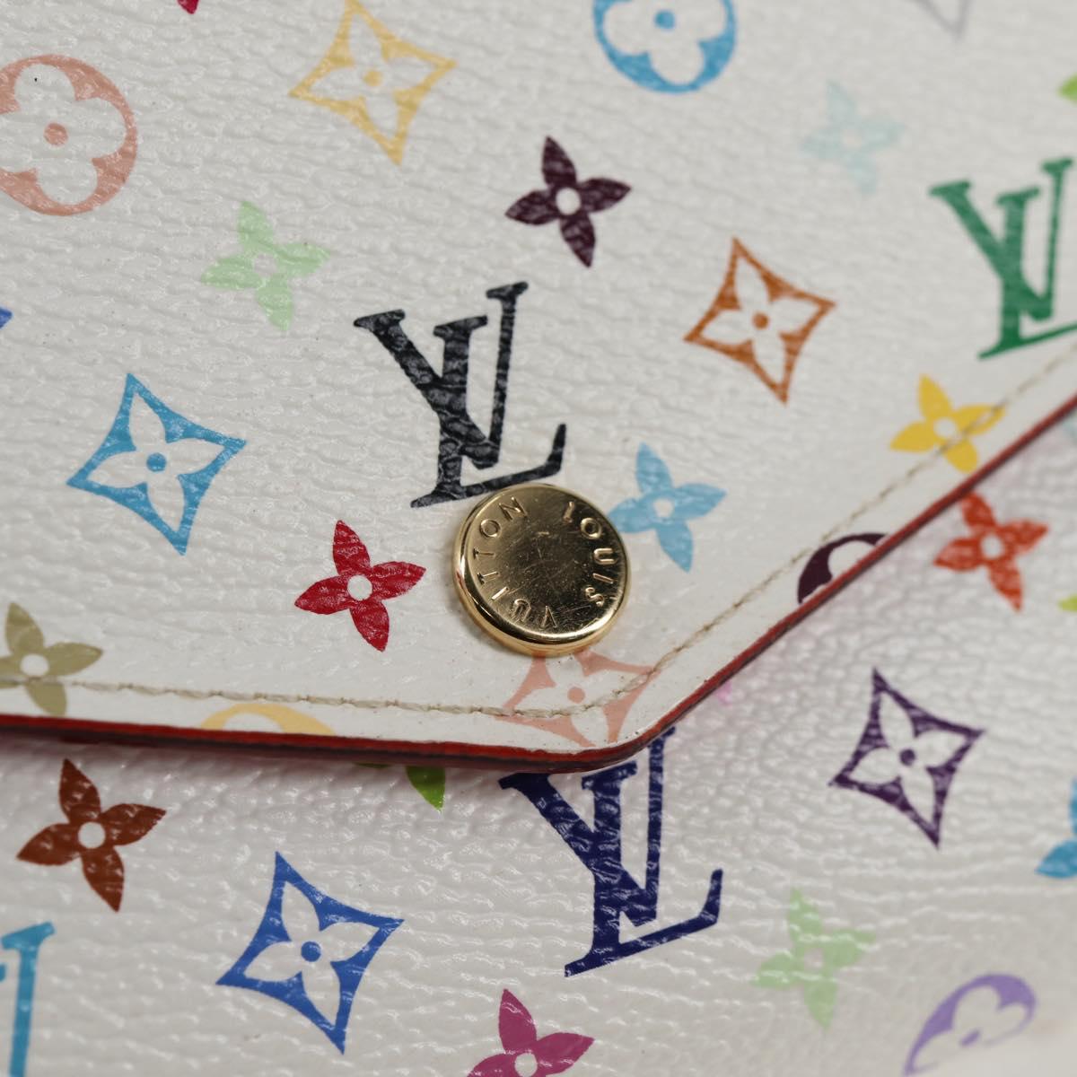 Louis Vuitton Sarah, White, Canvas, wallet