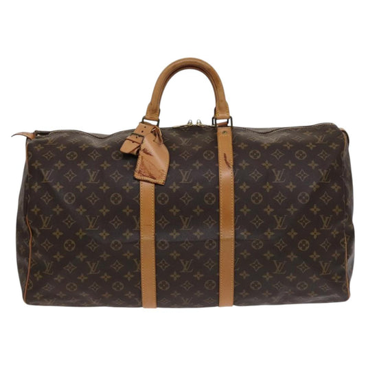 Louis Vuitton Keepall 55, Brown, Canvas, travel