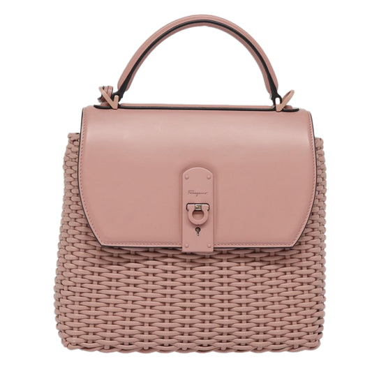 Salvatore Ferragamo Gancini, Pink, Leather, shoulder