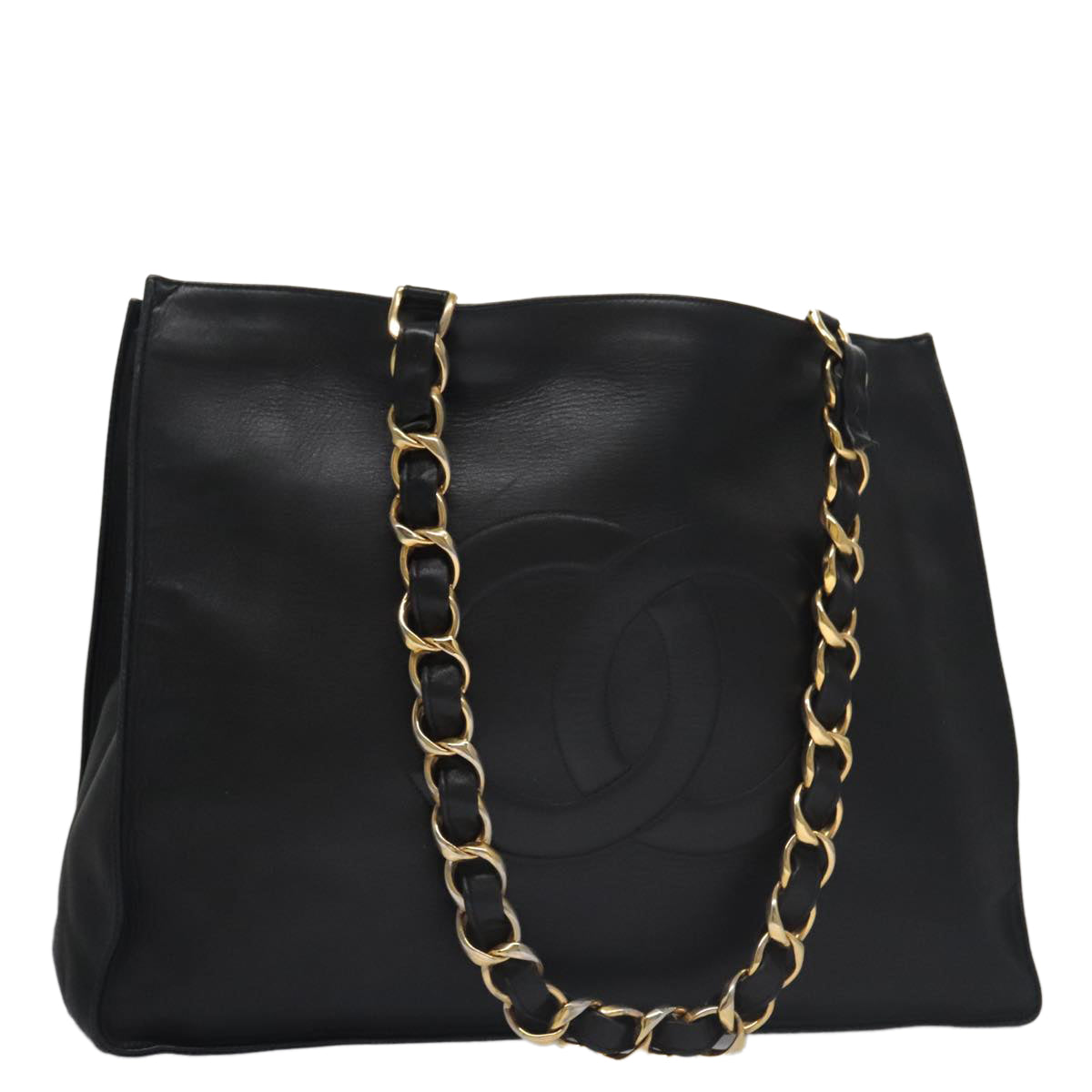 Chanel Cc, Black, Leather, tote