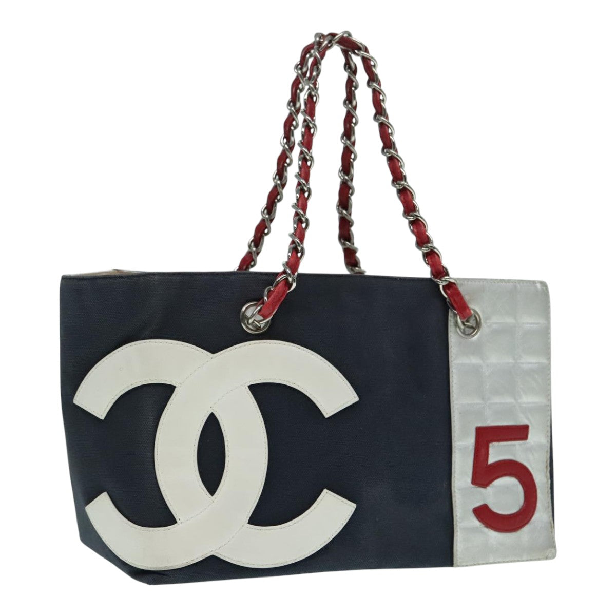 Chanel Numero 5, Navy, Canvas, tote