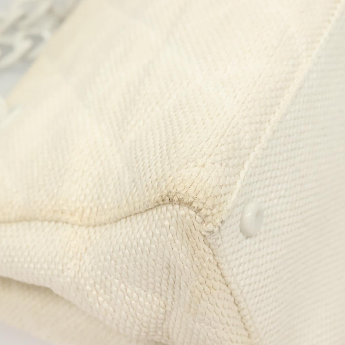Chanel Logo CC, White, Canvas, shoulder