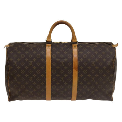 Louis Vuitton Keepall 55, Brown, Canvas, travel