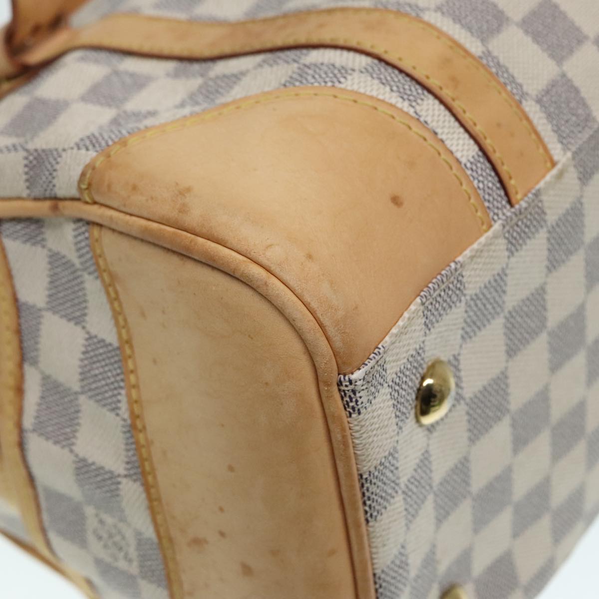 Louis Vuitton Berkley, White, Canvas, handbag