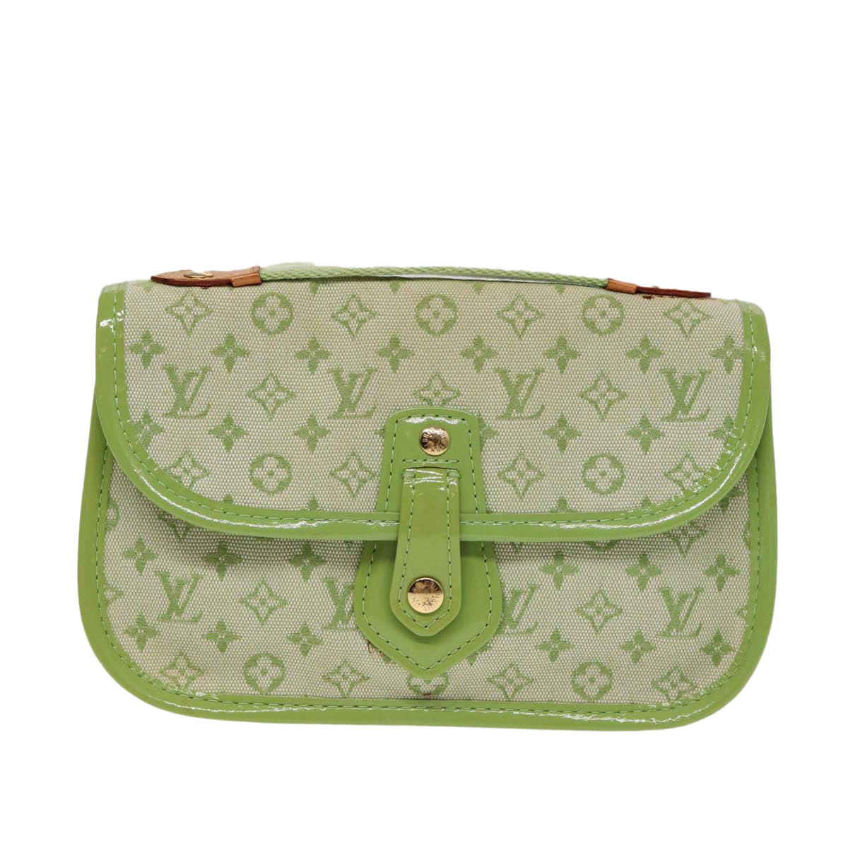 Louis Vuitton Marie, Green, Canvas, clutch