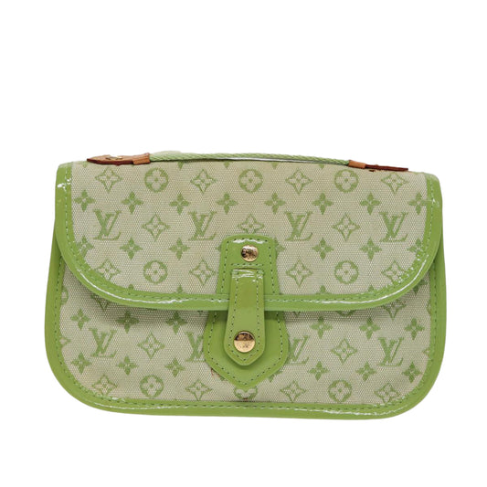 Louis Vuitton Marie, Green, Canvas, clutch