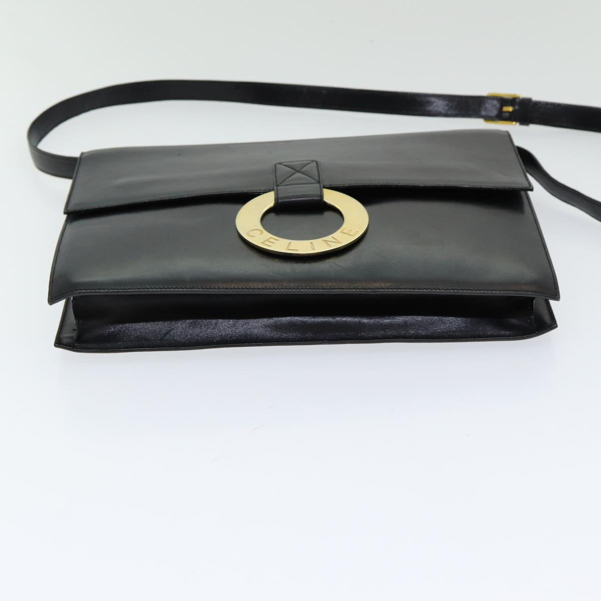 Céline Logo du cercle, Black, Leather, shoulder