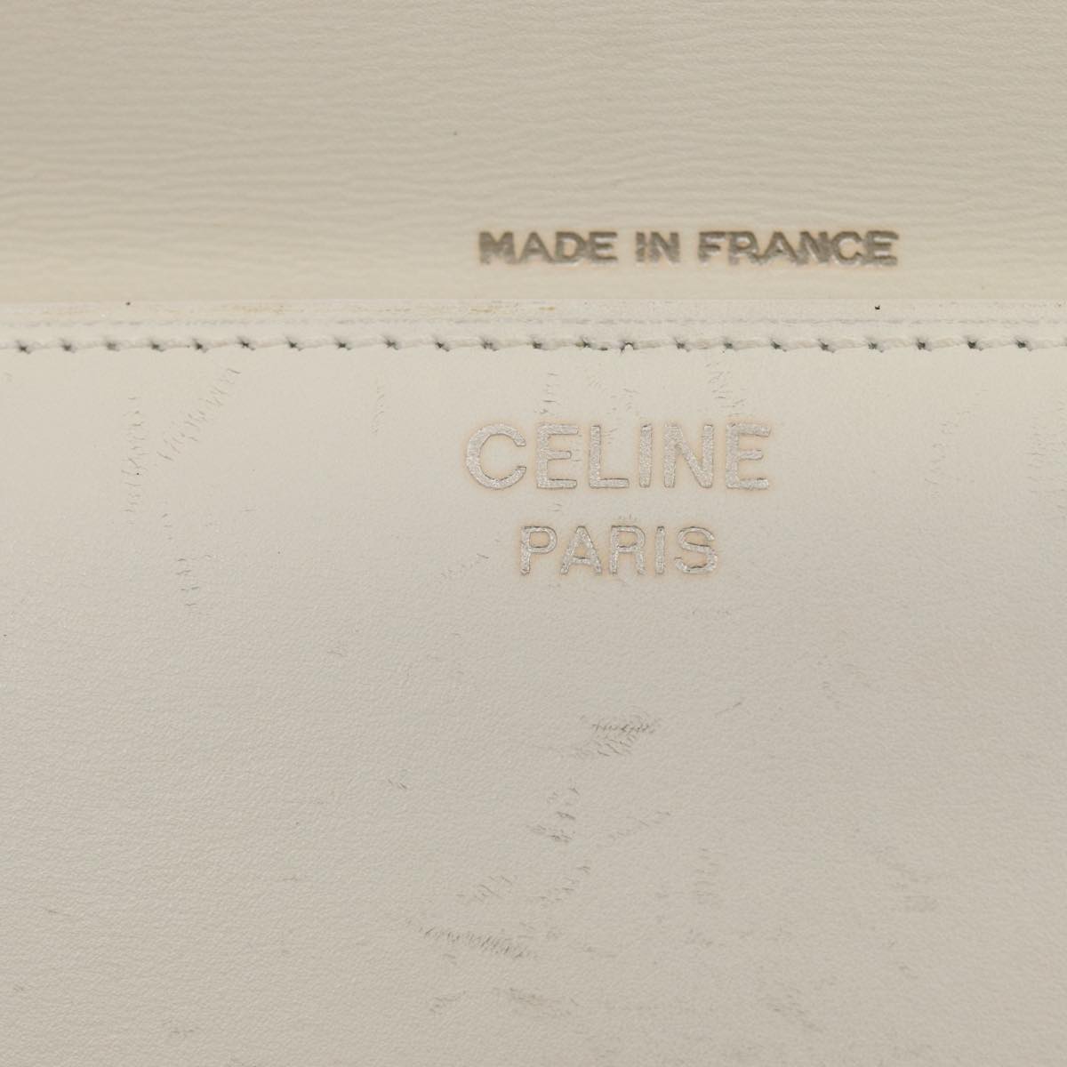 Céline -, White, Leather, handbag