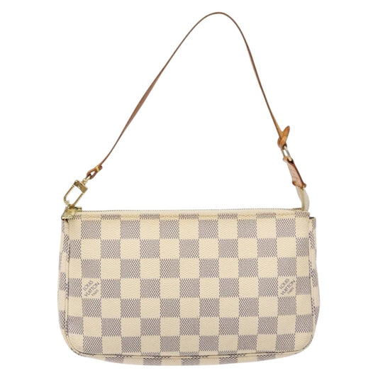 Louis Vuitton Pochette Accessoire, White, Canvas, clutch