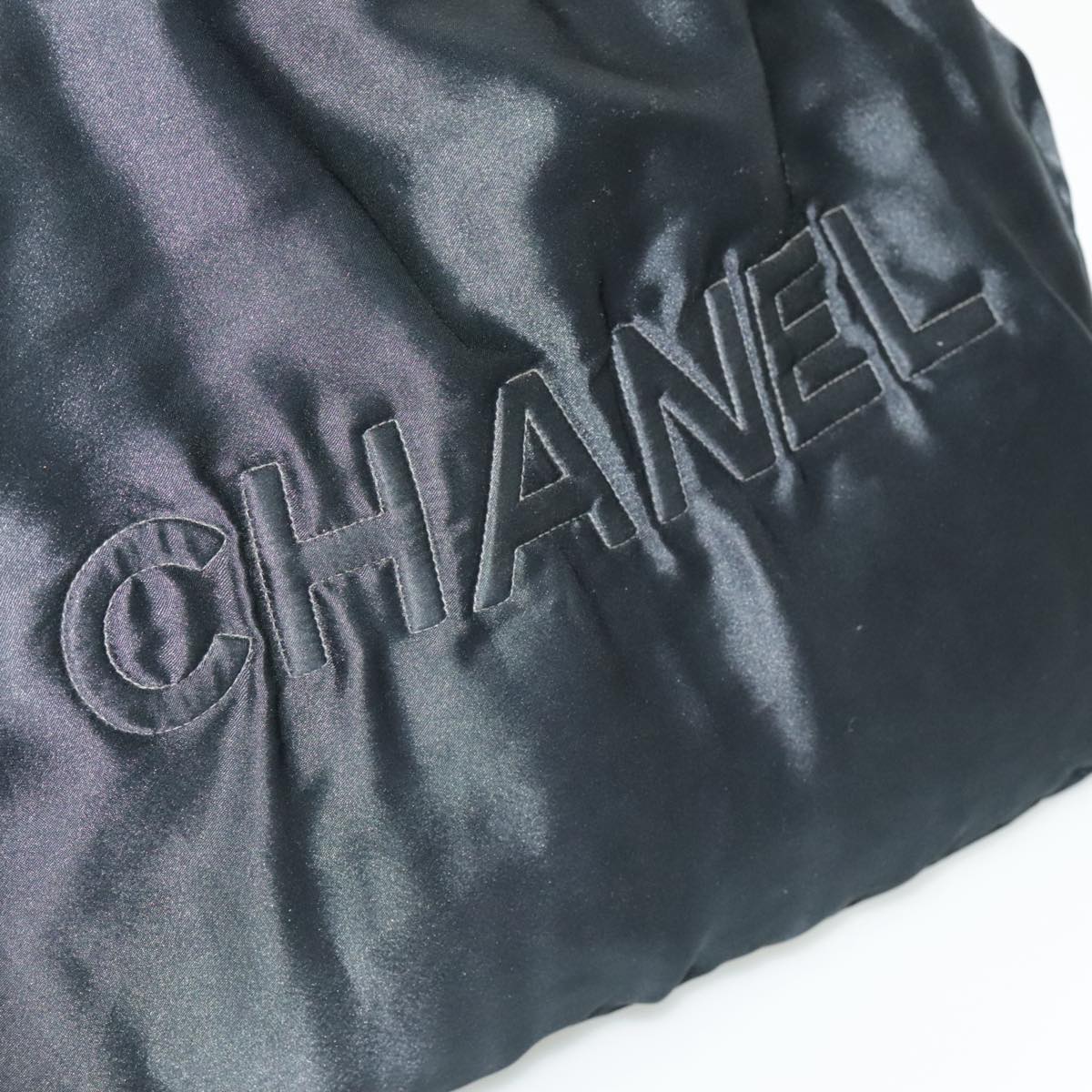 Chanel Cc, Black, Silk, tote