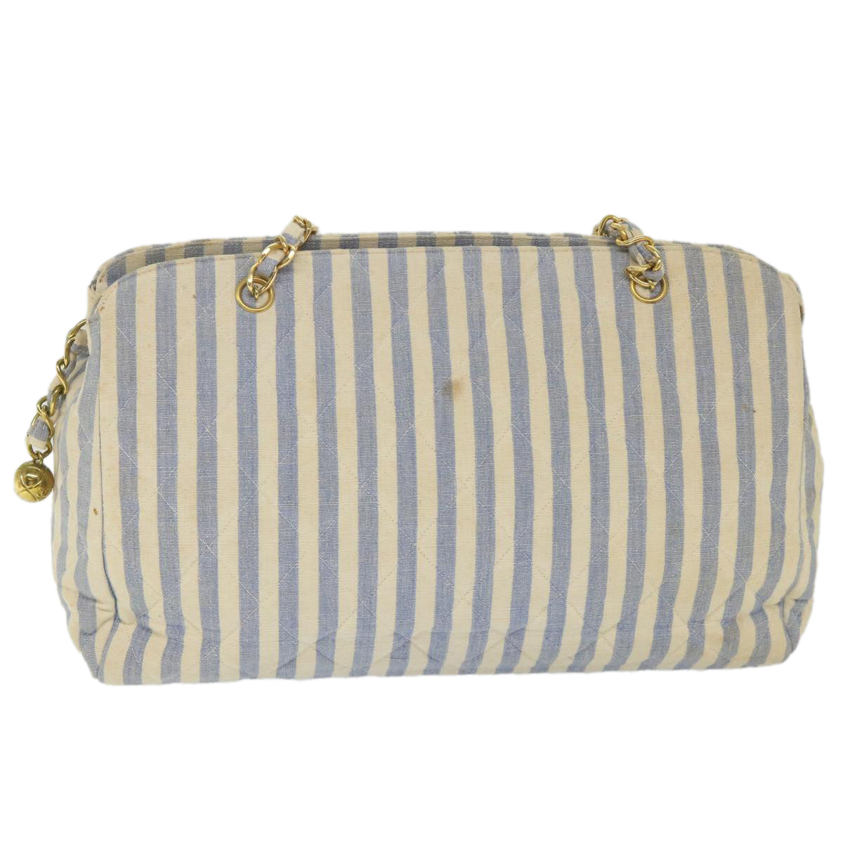 Chanel Jumbo, Blue, Canvas, shoulder