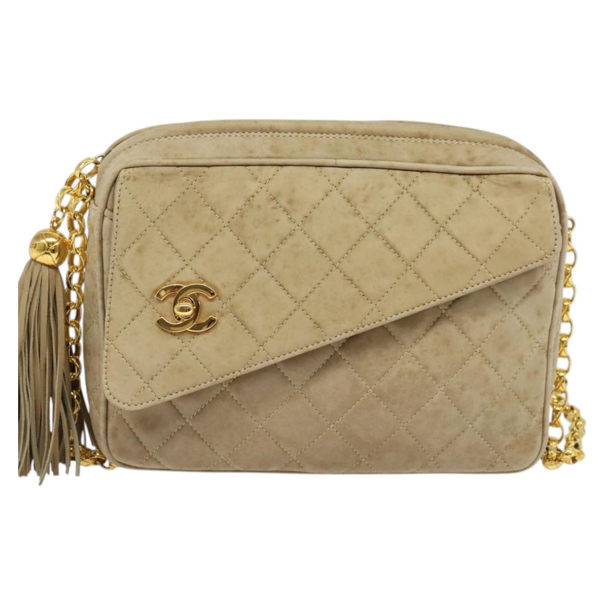 Chanel Camera, Beige, Leather, shoulder