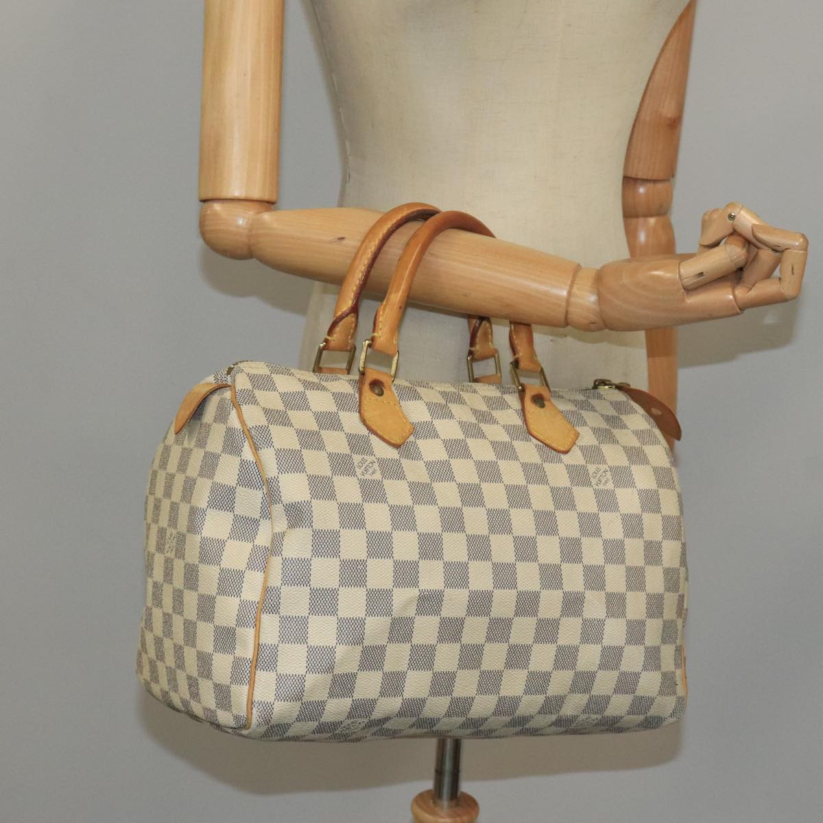 Louis Vuitton Speedy 30, White, Canvas, handbag