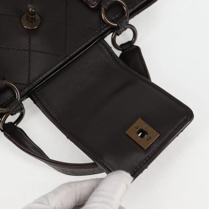 Chanel Coco Mark, Brown, Leather, handbag