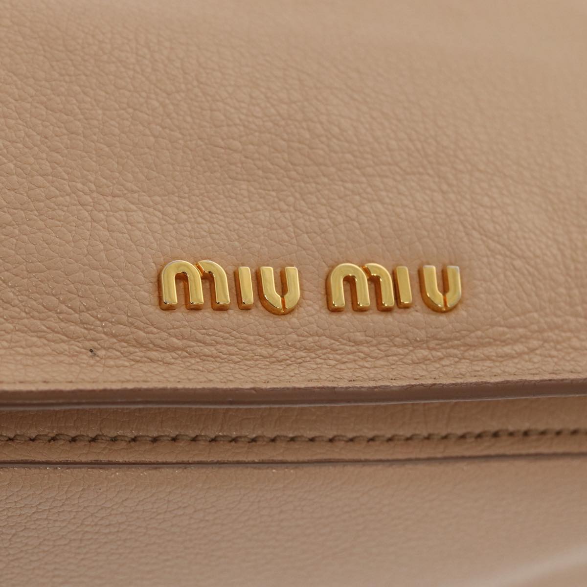 Miu Miu Madras, Beige, Leather, handbag