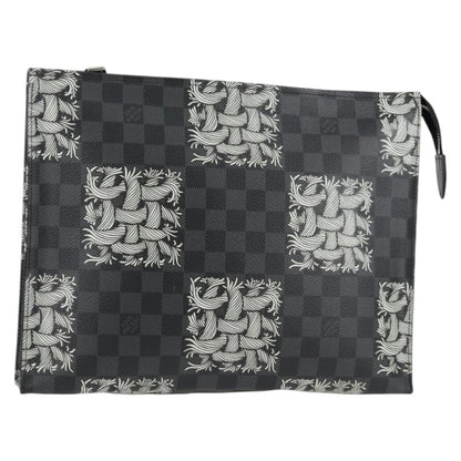 Louis Vuitton Pochette voyage, Grey, Canvas, clutch