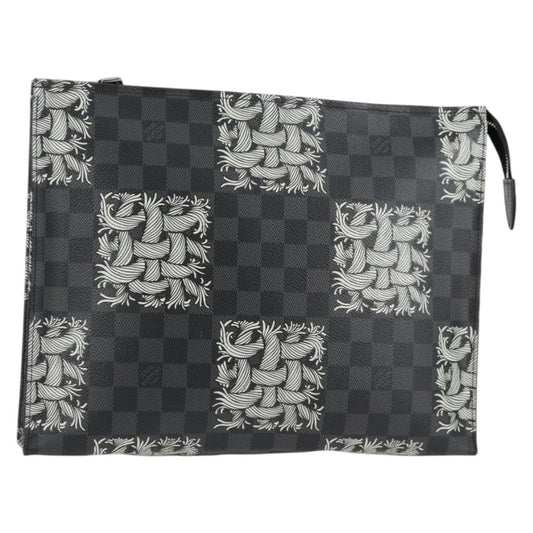 Louis Vuitton Pochette voyage, Grey, Canvas, clutch