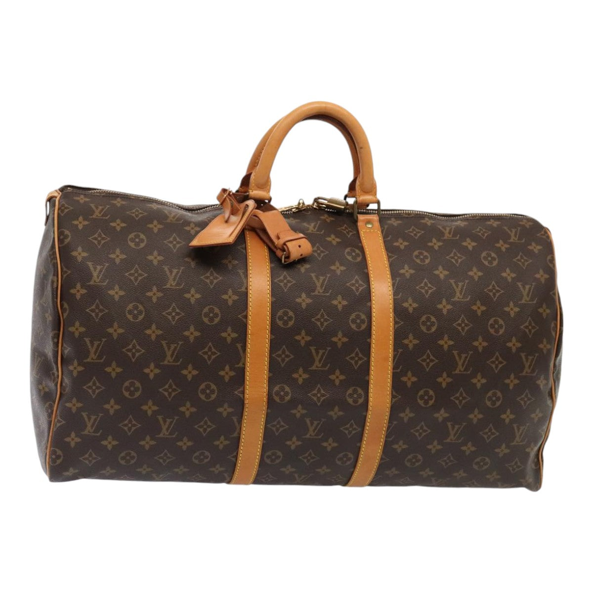 Louis Vuitton Keepall 55, Brown, Canvas, travel