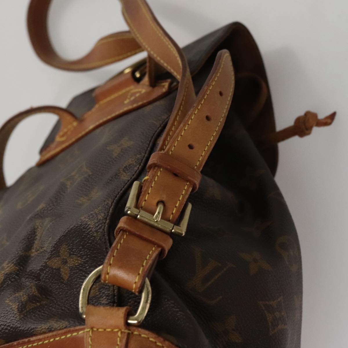 Louis Vuitton Montsouris MM, Brown, Canvas, backpack
