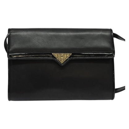 Fendi Envelope Clutch Leather, BLACK, LEATHER, Clutche & pouche