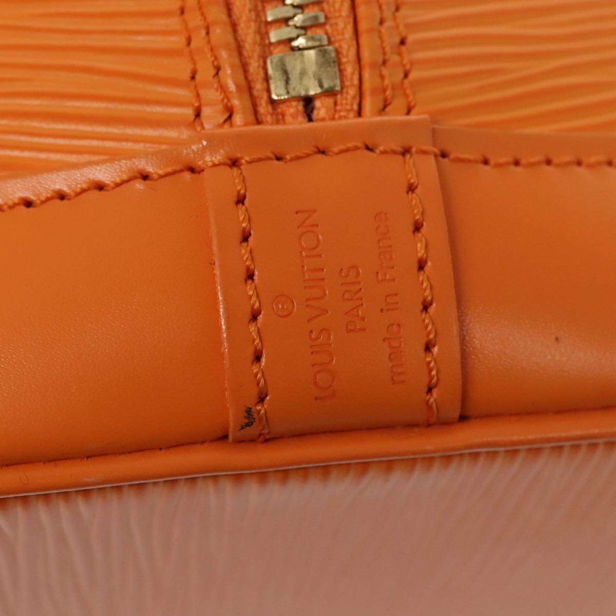 Louis Vuitton Alma, Orange, Leather, handbag