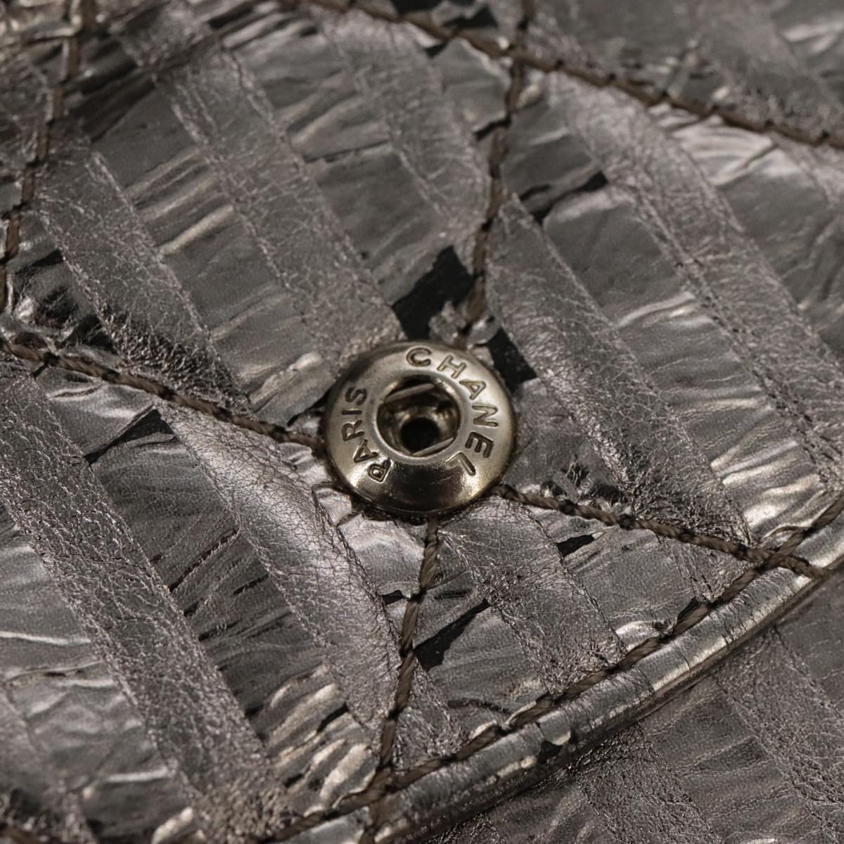 "Chanel 2,55", Silver, Leather, shoulder