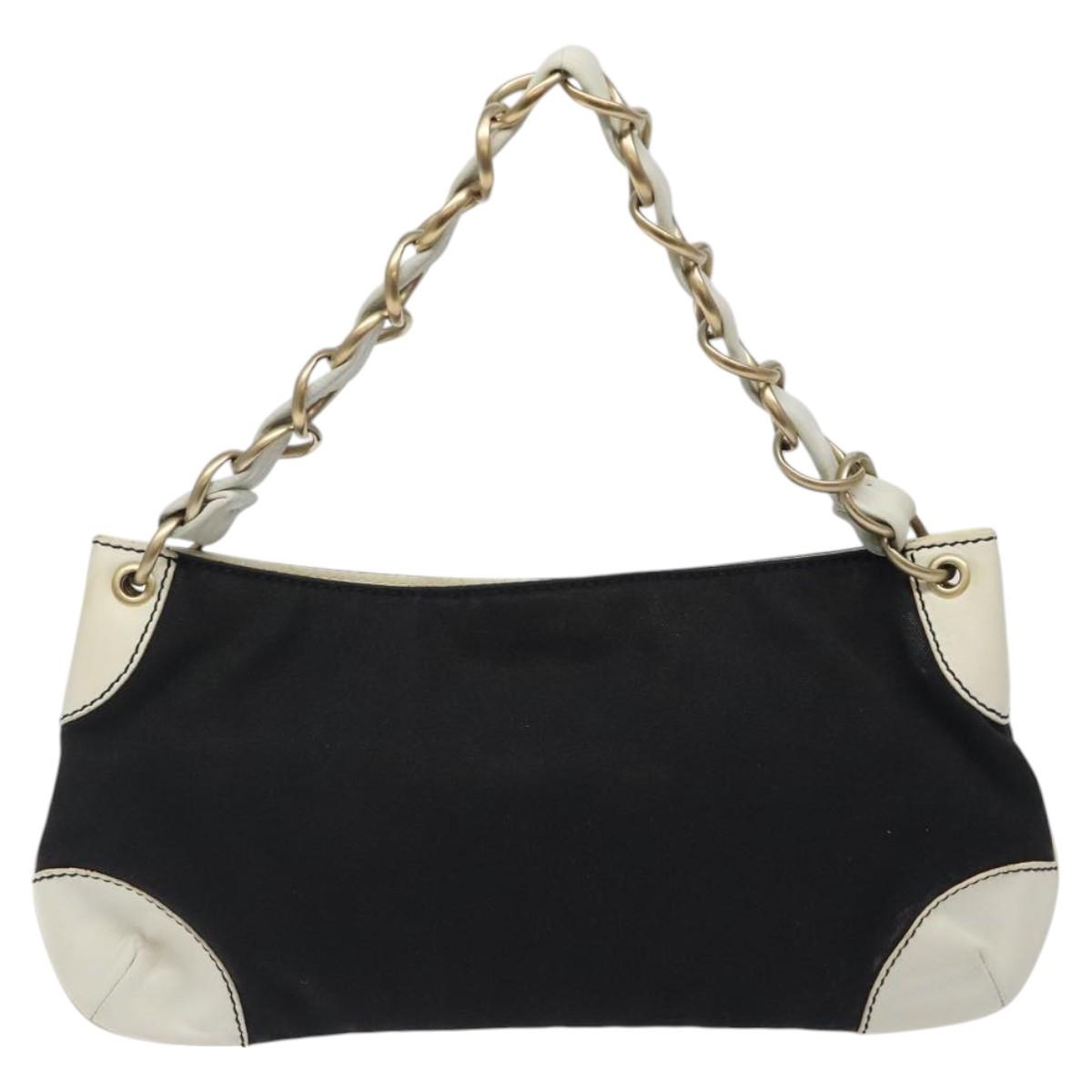 Chanel Coco Mark, Black, Canvas, shoulder