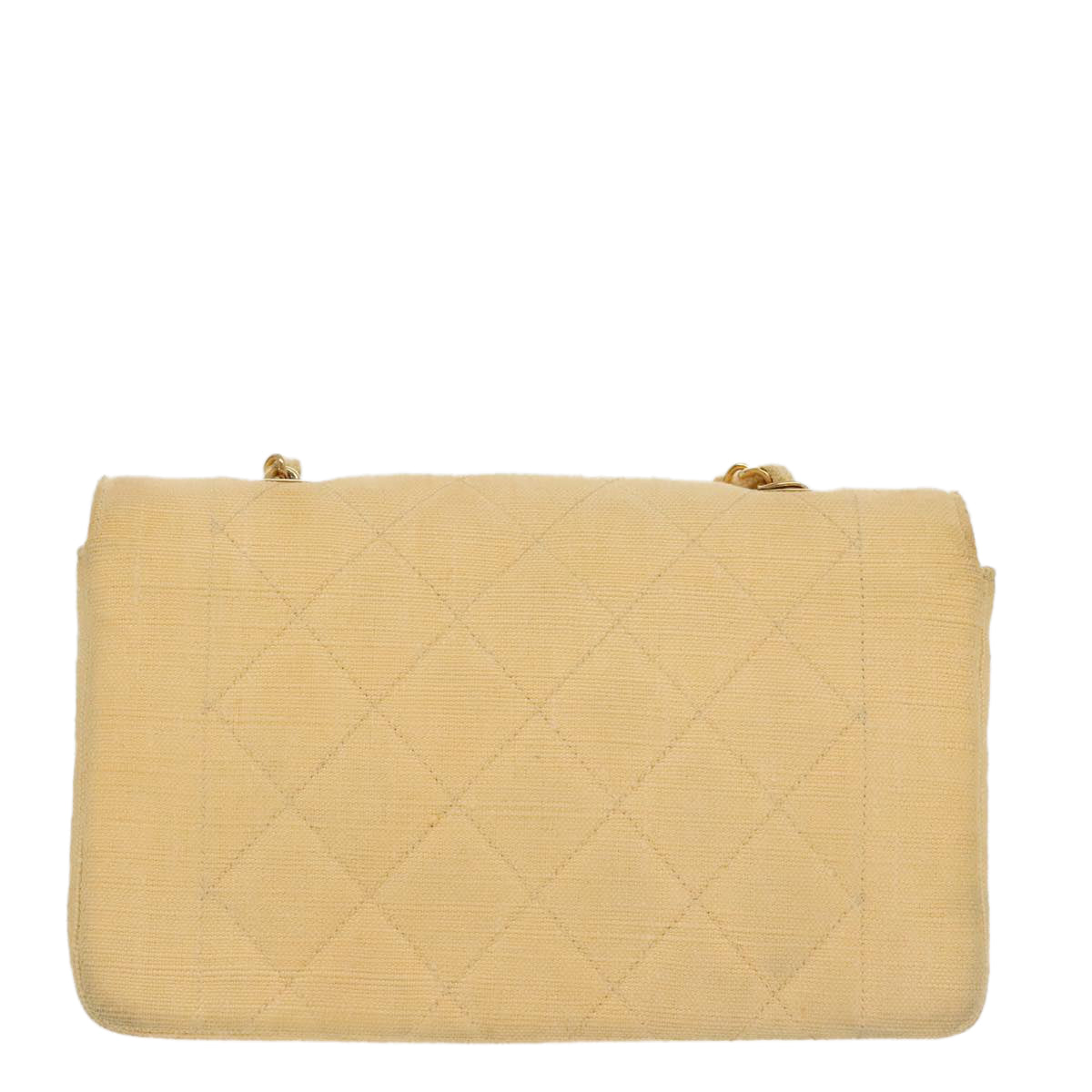 Chanel Diana, Yellow, Canvas, shoulder