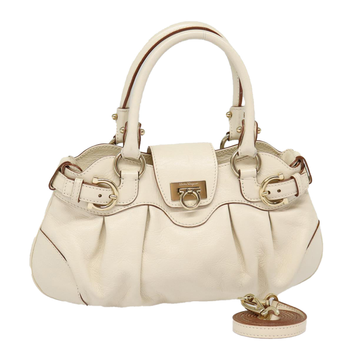 Salvatore Ferragamo Marisa, White, Leather, handbag