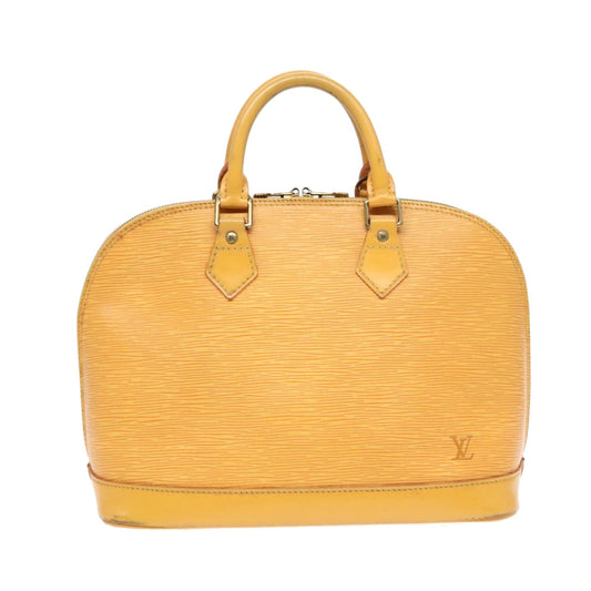 Louis Vuitton Alma, Yellow, Leather, handbag