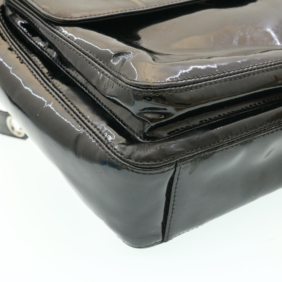Chanel -, Black, Patent Leather, shoulder