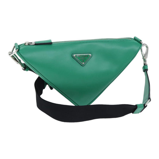 Prada --, Green, Leather, clutch