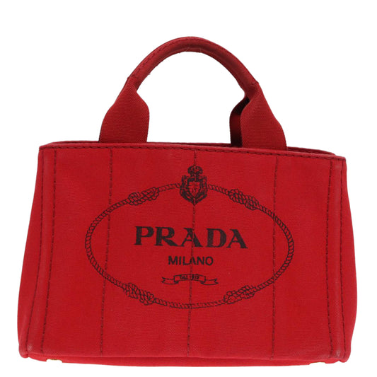 Prada Canapa, Red, Canvas, handbag