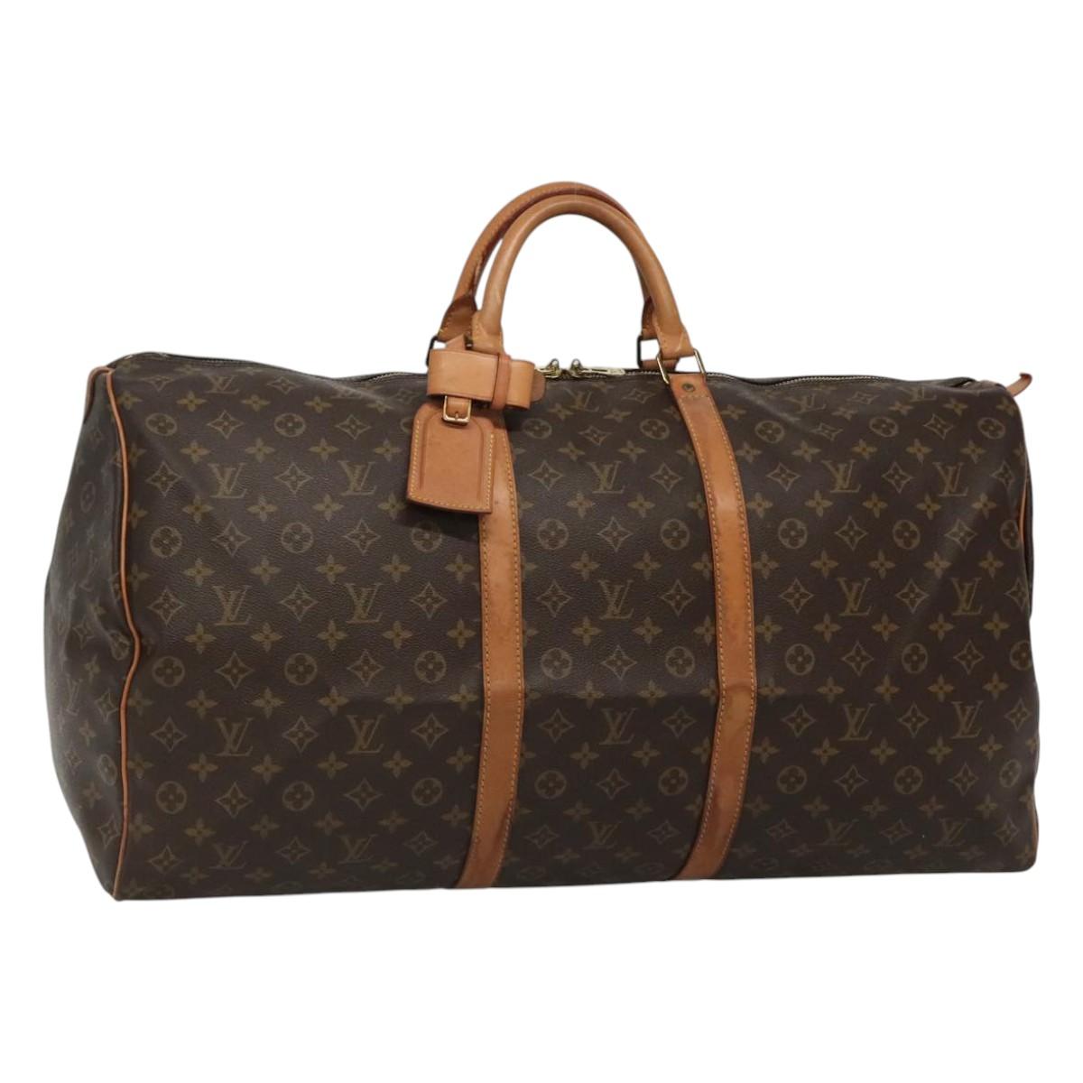 Louis Vuitton Keepall 60, Brown, Canvas, travel
