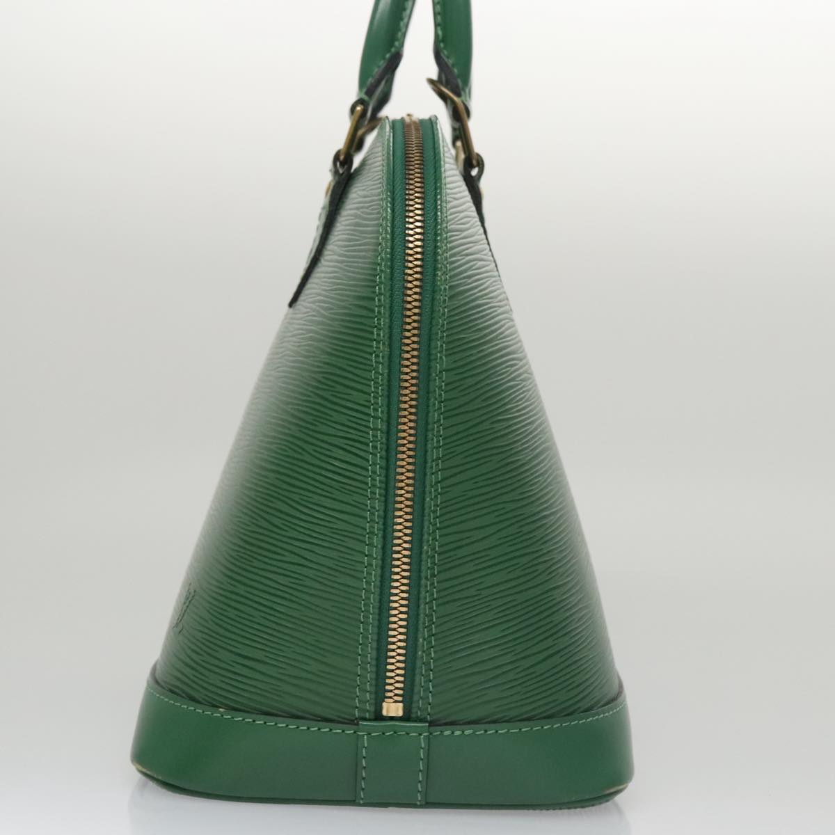 Louis Vuitton Alma, Green, Leather, handbag