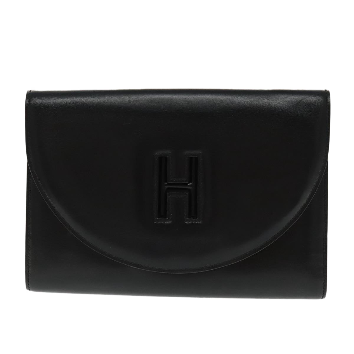 Hermès H, Black, Leather, clutch