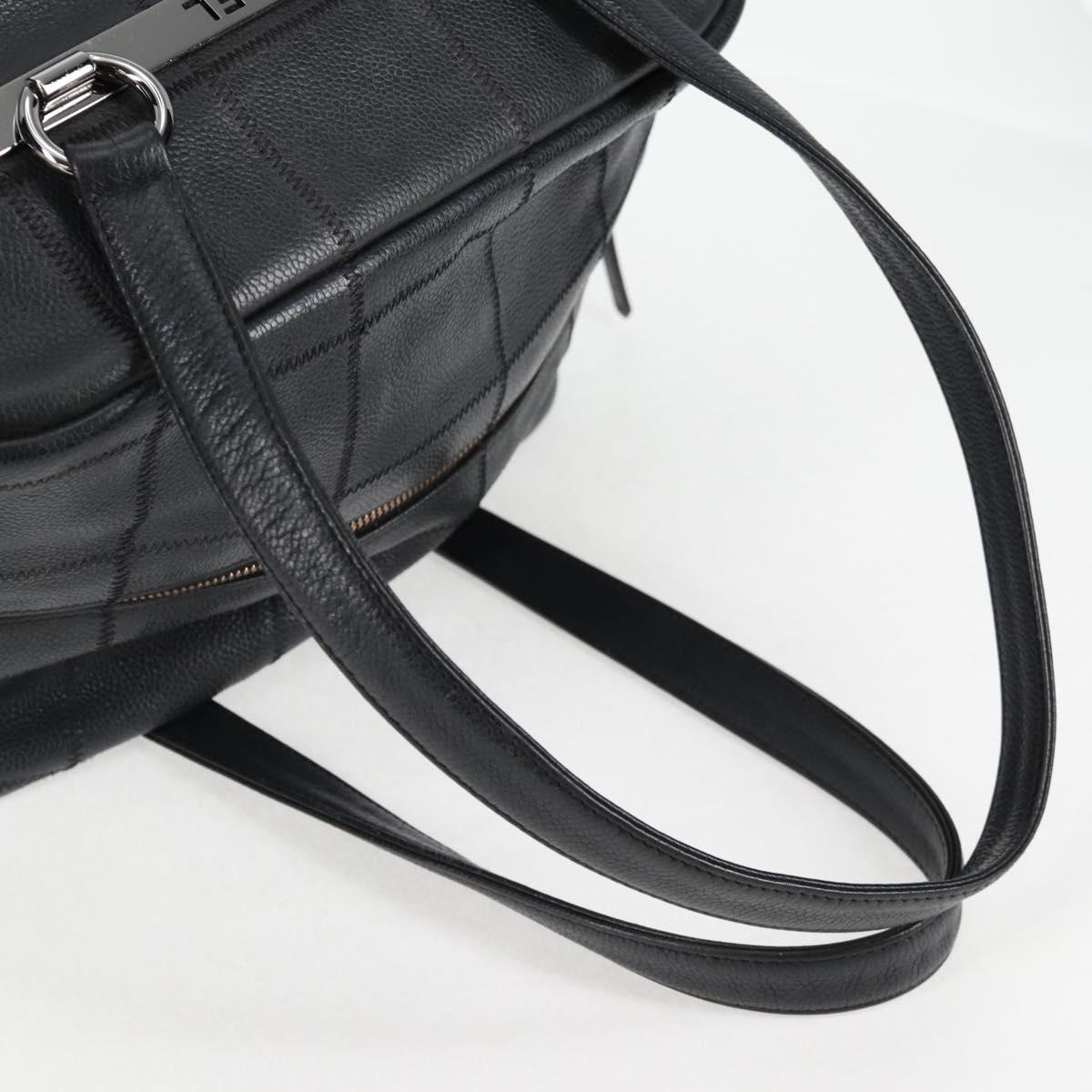 Chanel Chocolate bar, Black, Leather, handbag
