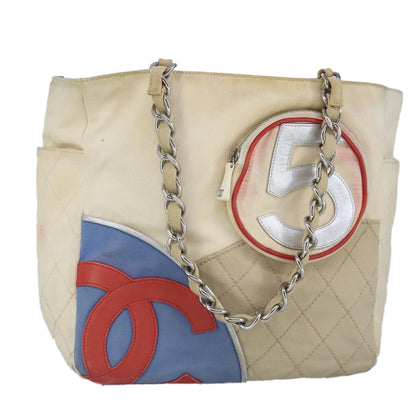 Chanel Numero 5, White, Canvas, tote